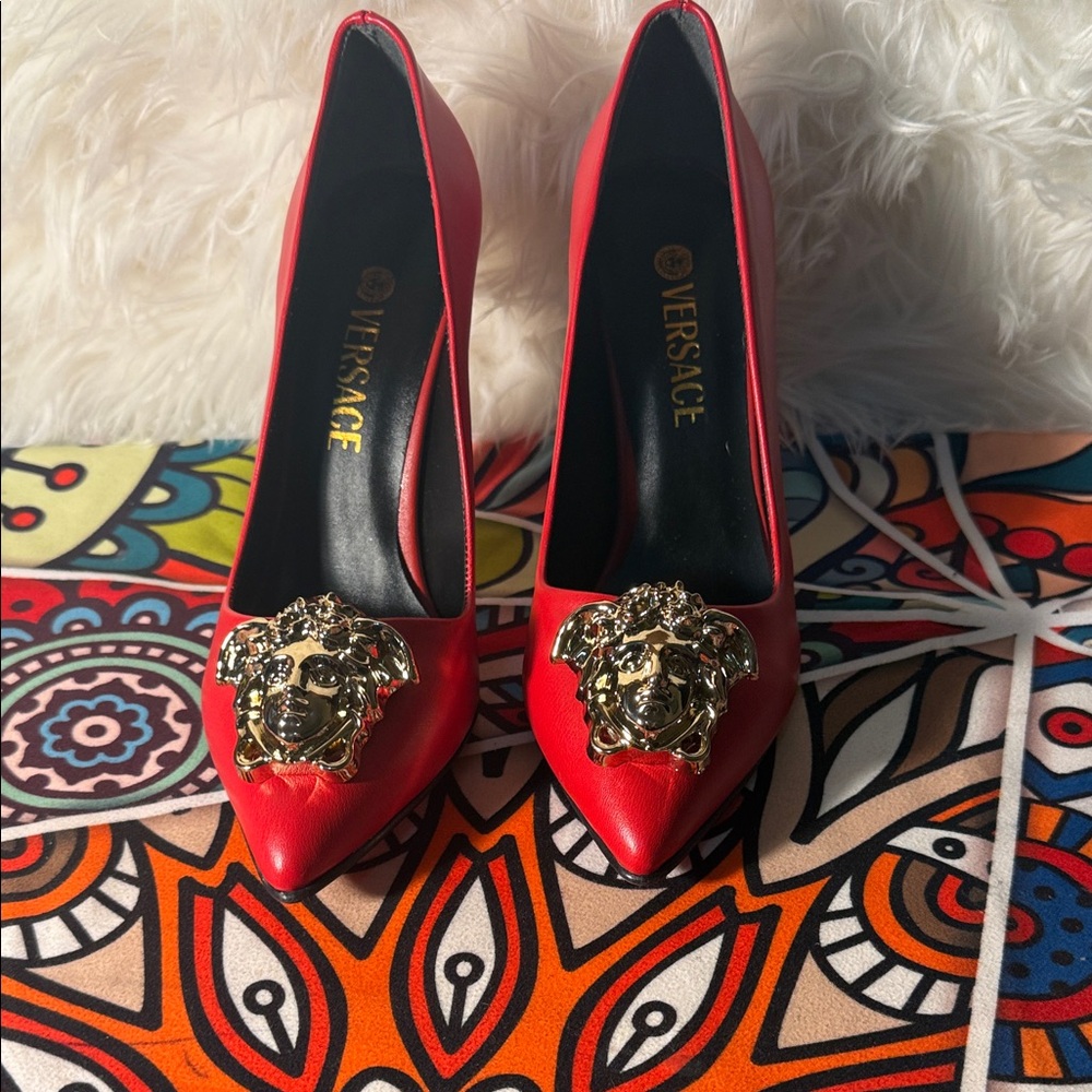 Red Heels with Gold Accent